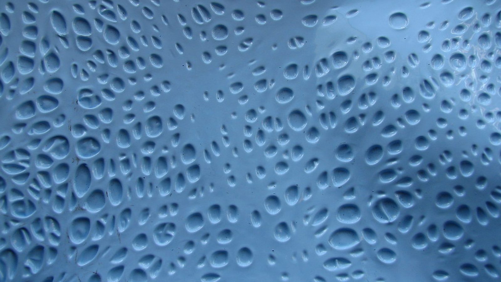 Close-up texture of blue protective bubble wrap